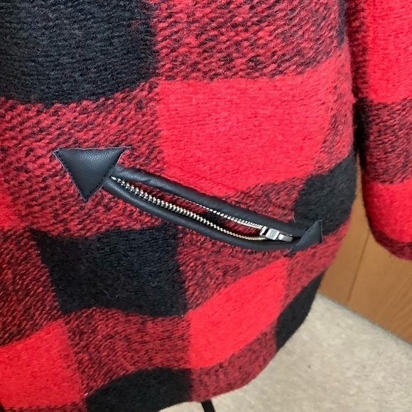 NWOT Nikki Jones Montreal Buffalo Plaid Print Zip-Up Jacket Sz-S/P - Picture 5 of 7